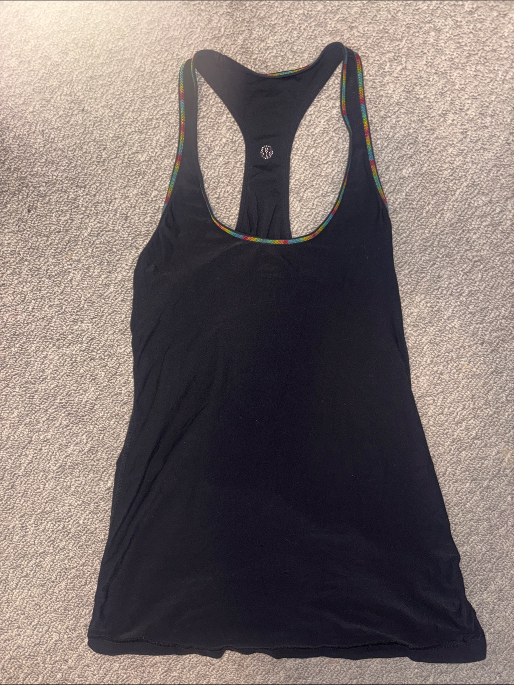 Lululemon Black/Multicoloured Reversible Racerback Tank